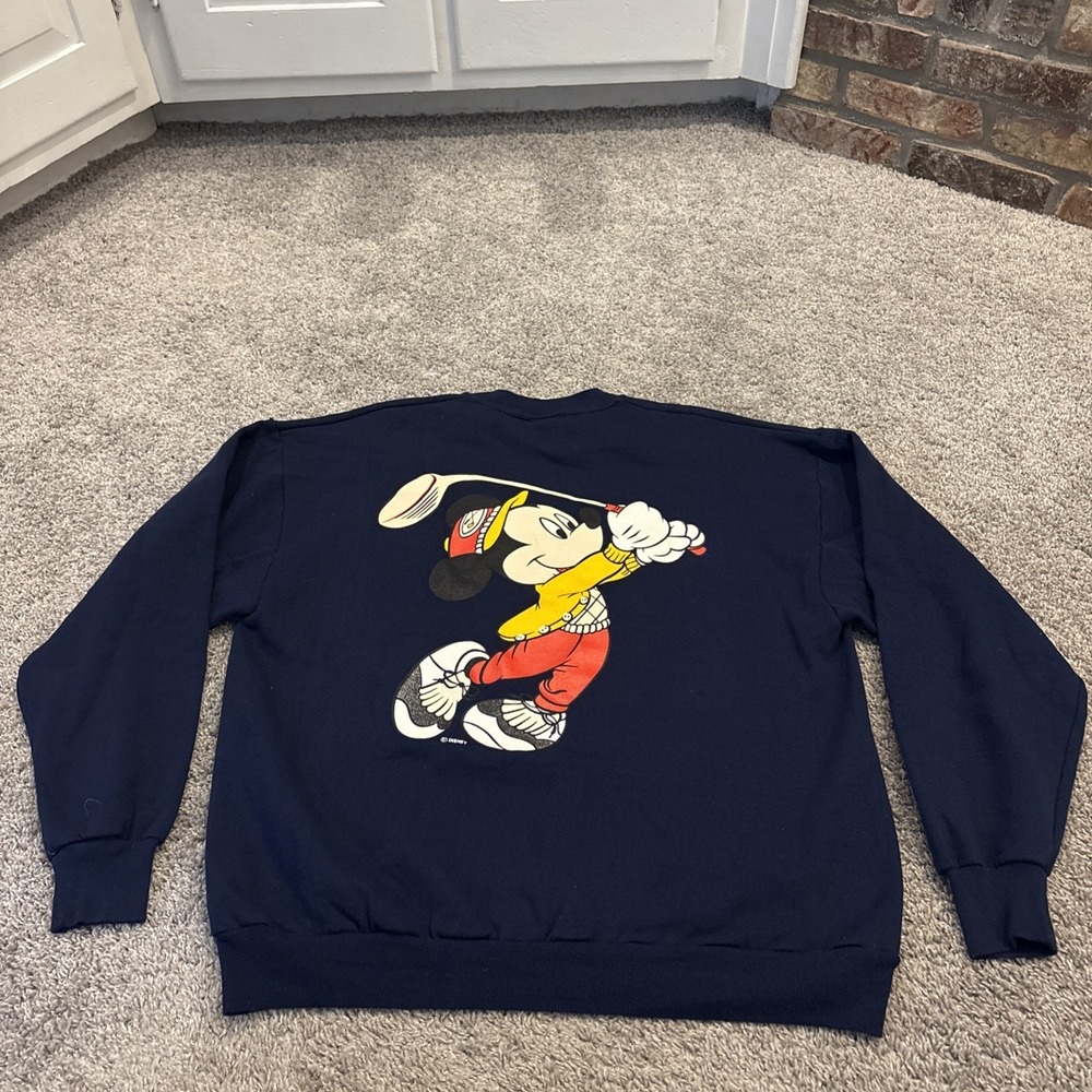 Vintage Mickey Unlimited Sweatshirt Adult XL Blue Crewneck 90s USA Disney GOLF
